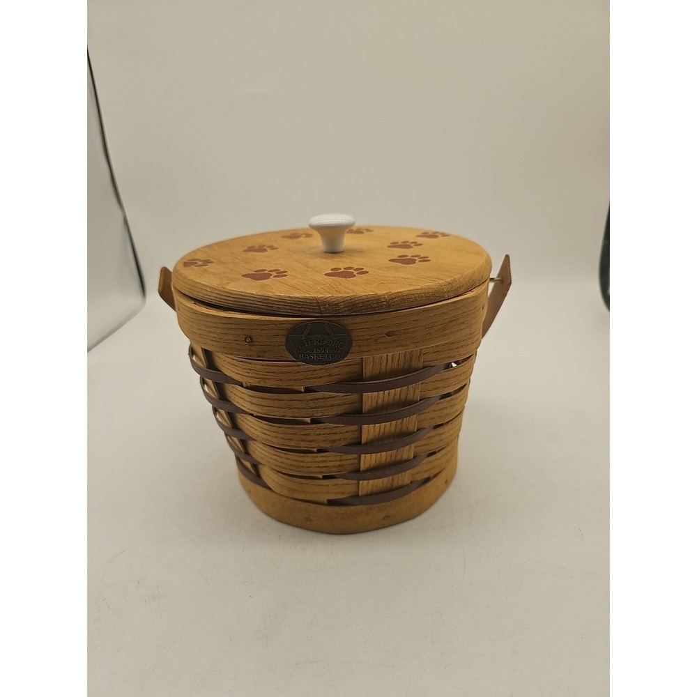 Peterboro Basket Company USA Paw Print Ice Bucket Treat Holder